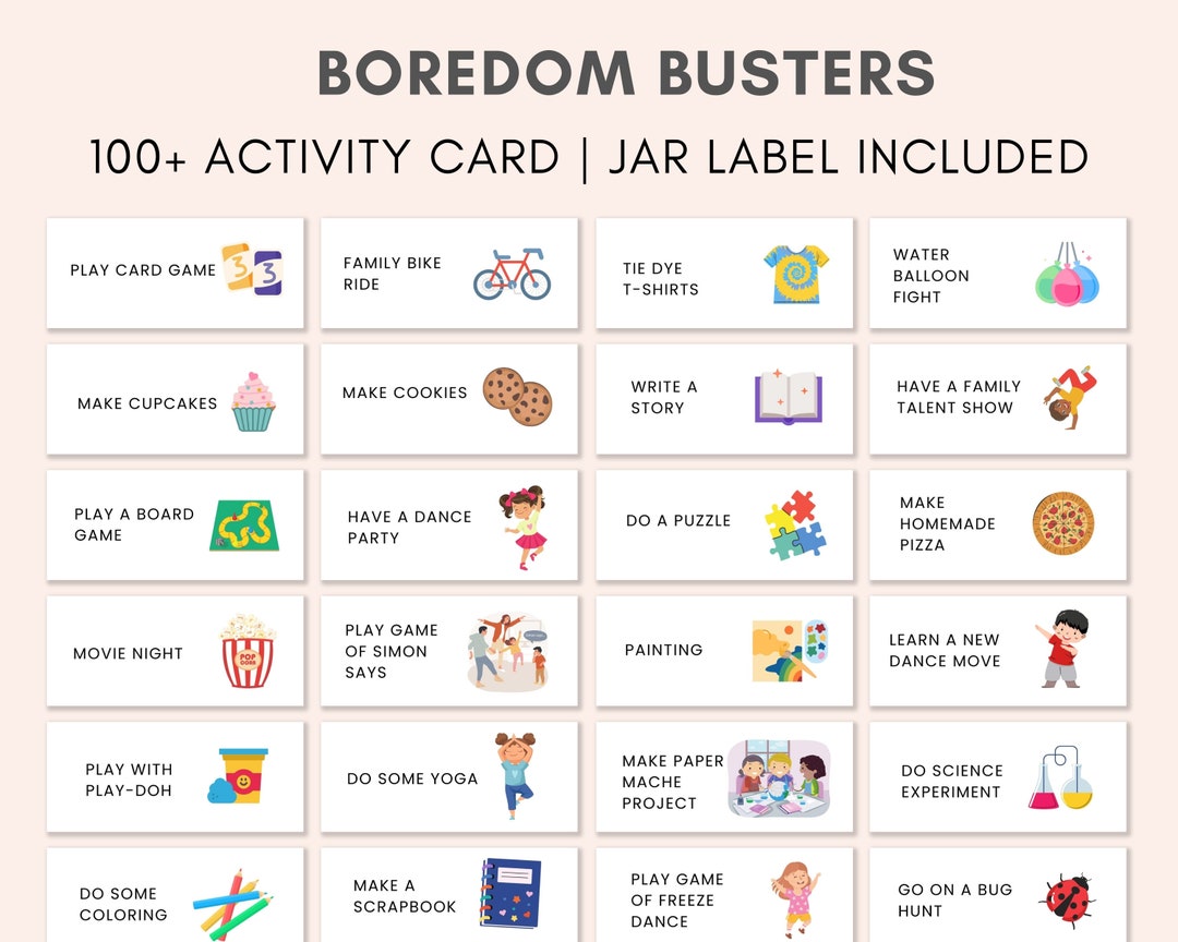 Boredom Jar Boredom Busters Printable Bored Jar Im Bored