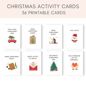 Cartões de atividades de Natal, atividades de Natal, diversão para crianças nas férias, atividades de Advento, cartões de atividades de Advento, imprimíveis de Advento, Advento DIY