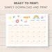 2024-2025 Calendar Printable, Printable Calendar, Editable Calendar ...