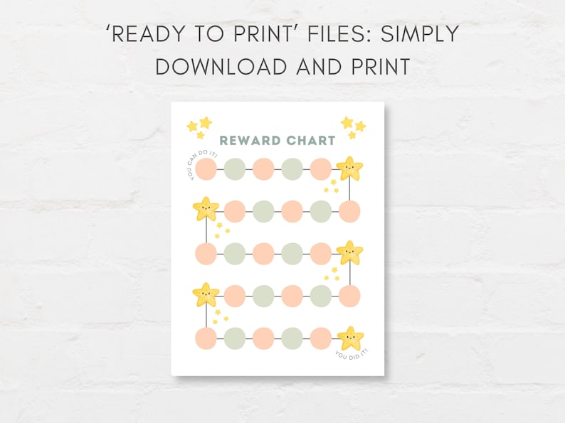 Reward Chart Printable Kids Reward Chart Sticker Chart Toddler