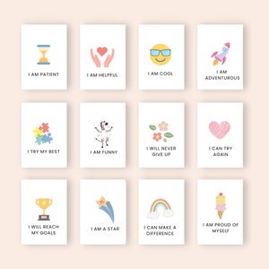 Cartes d'affirmation pour enfants imprimables, cartes d'affirmation positive pour enfants, cartes de motivation, cartes de positivité pour enfants, affirmation quotidienne image 7