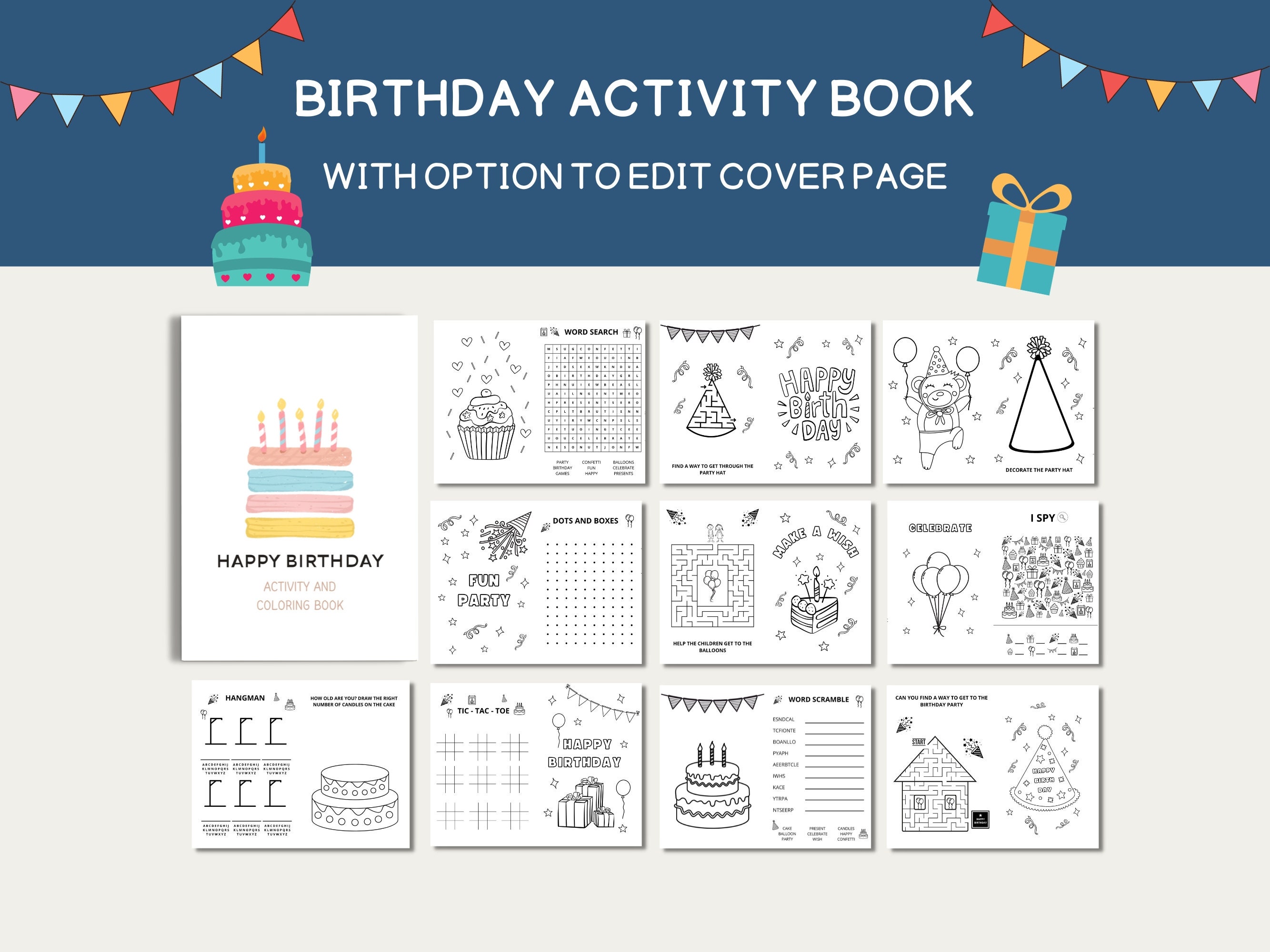 Birthday Activity Printable, Birthday Coloring, Birthday Activities, Birthday Games, Birthday Printable, Kids Birthday, Kids Party Favor