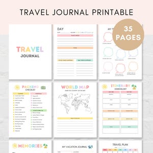 Diario de viaje para niños, diario de viaje para niños, diario de viaje imprimible, actividades de viaje para niños, diario de vacaciones, diario de viaje para niños, viajes para niños