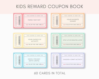 Kinder Belohnungsgutscheine, Kinder Belohnungsgutscheine Karten, Kinder Belohnung, Gutscheine für Kinder, Printable Coupons, Kinder Belohnungsgutscheine, Kinder Couponbuch
