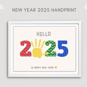New Years Handprint Printable, 2025 Handprint Craft, Happy New Year Craft, New Year Printable, New Years Activity, New Years Eve Kids, PDF