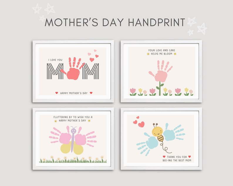 This fun Mothers day handprint pack is a great activity keepsake/ mom gift. Perfect for toddler, preschool, nursery or baby.
