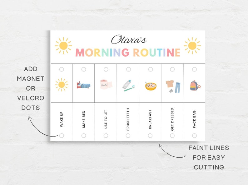 Routine Flip Chart, Morning Routine, Bedtime Routine, Kids Routine Chart, Daily Routine Chart, Daily Rhythm, Editable Routine Flipchart