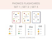 Phonics Flashcards, Set 1, Set 2, Set 3, Phonics Printable, Printable Flashcards, Early Years Resource, UK Phonics, EYFS, Homeschooling, PDF