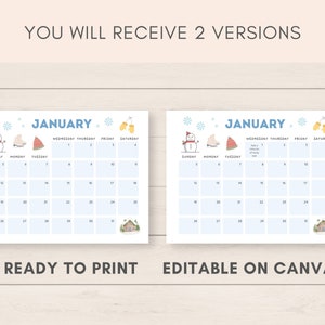 2024-2025 Calendar Printable, Printable Calendar, Editable Calendar, 2024 Calendar, 2025 Calendar, 2024 2025 Planner, Monthly Calendar, PDF