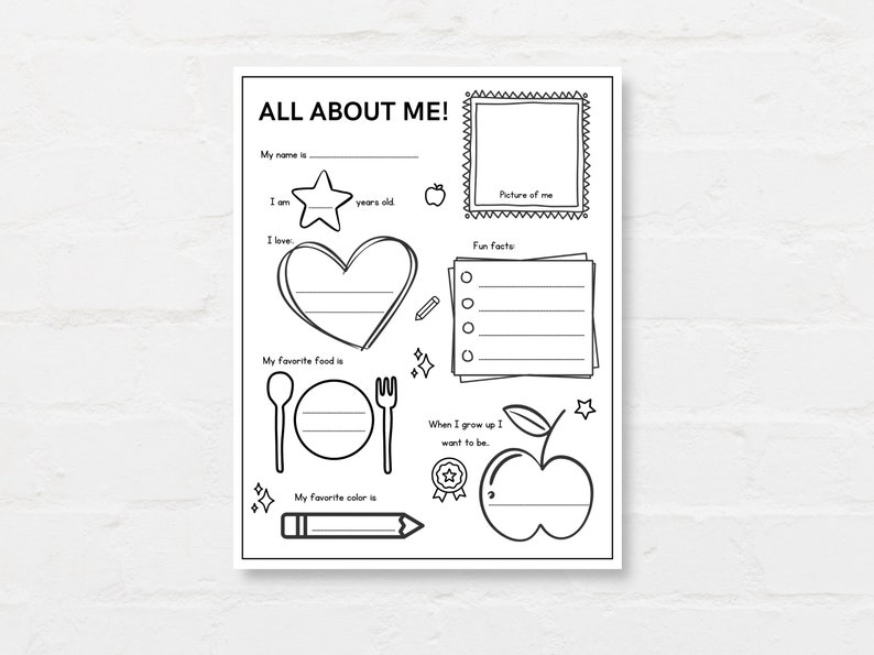 Introduce your child to the world of self-expression with this All About Me printable worksheet! Perfect for classrooms, homeschooling, or fun activities at home.