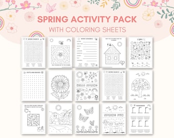 Attività primaverili stampabili, Pagine da colorare primaverili, Giochi primaverili per bambini, Pacchetto attività primaverili, Ricerca parole primaverili, Primavera che vedo, Ciao primavera
