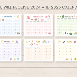 2024-2025 Calendar Printable, Printable Calendar, Editable Calendar ...