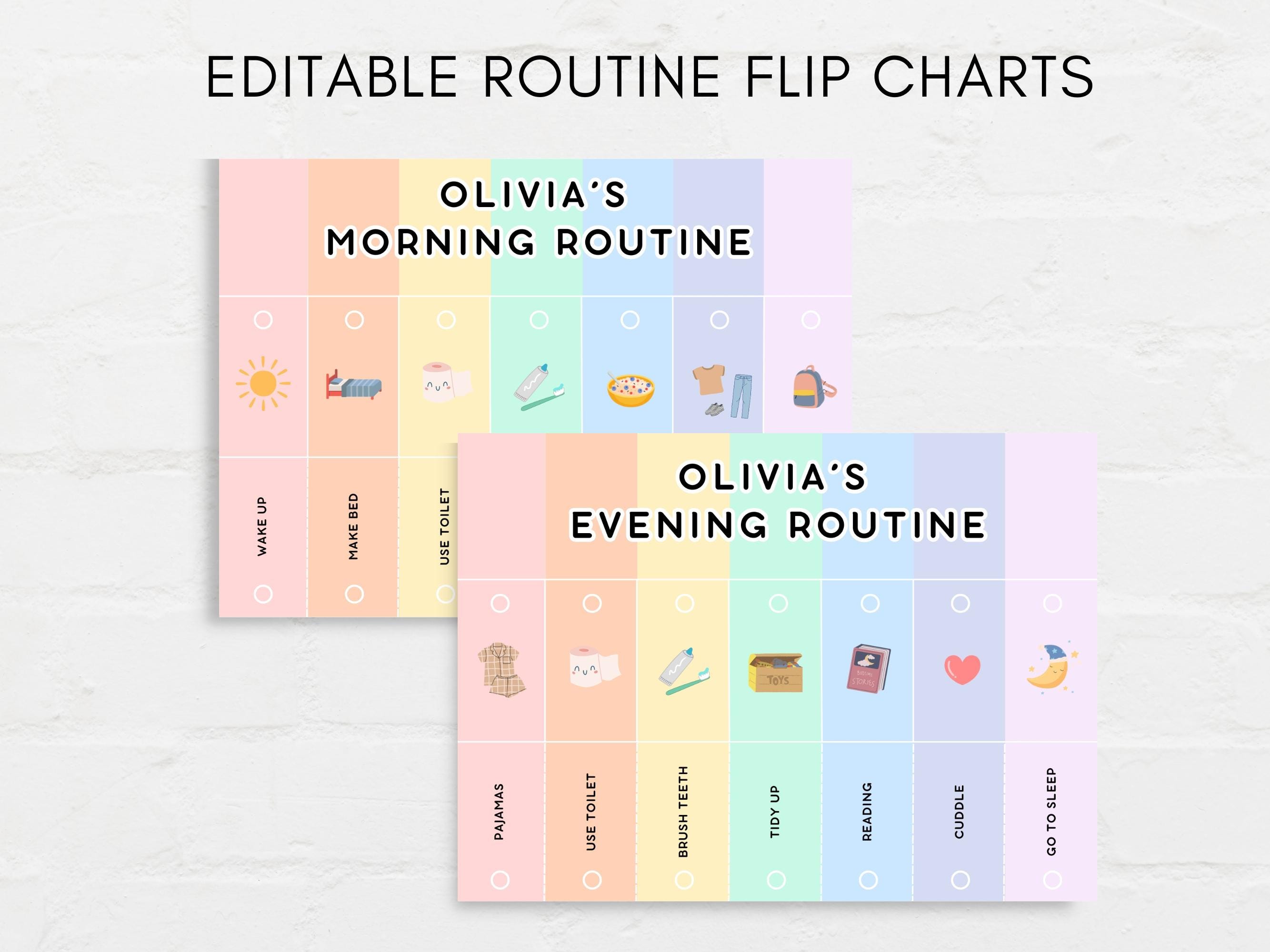 Routine Flip Chart, Morning Routine, Bedtime Routine, Kids Routine ...