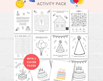 Birthday Activity Printable, Birthday Coloring, Birthday Activities, Birthday Games, Birthday Printable, Birthday Party Favor, Party Games