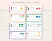 Number Tracing Cards, Number Practice, Handwriting Practice, Preschool Printable, Numbers Practice, Tracing Numbers, Math Printable