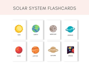 Solar System Flashcards, Planets Flashcards, Solar System, Flashcards Printable, Planets Printable, Kids Flashcards, Printable Flashcards