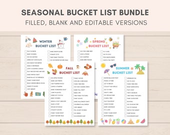 Bucketlistpakket, Seizoensgebonden bucketlist, Bucketlist voor de herfst, Bucketlist voor de zomer, Bucketlist voor de winter, Bucketlist voor de lente, Bucketlist voor kinderen