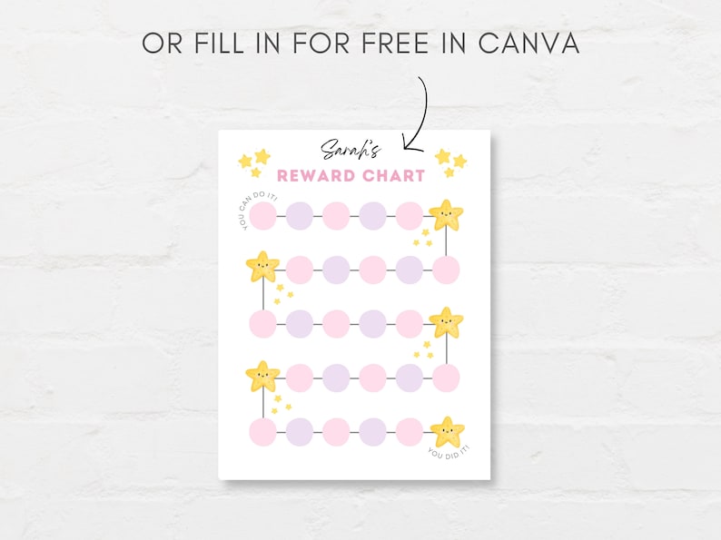 Reward Chart Printable, Kids Reward Chart, Sticker Chart, Toddler ...