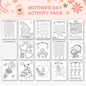 Attività per la festa della mamma, Giochi per la festa della mamma, Buona festa della mamma, Festa della mamma stampabile, Festa della mamma da colorare, Attività per bambini per la festa della mamma