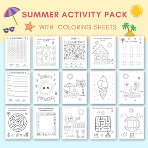 Summer Activities, Summer Printables, Summer Games, Summer Activity Pack, Summer Coloring, Printable Activities, Summer Break, Summer PDF