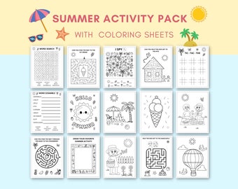 Summer Activities, Summer Printables, Summer Games, Summer Activity Pack, Summer Coloring, Printable Activities, Summer Break, Summer PDF