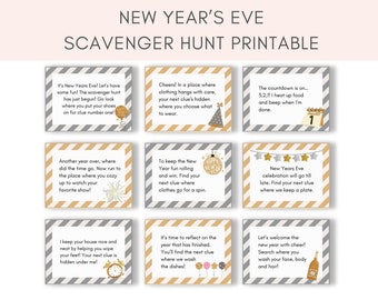 New Year Scavenger Hunt, New Years Eve Game, New Year eve party, New year Kids, Treasure Hunt, Printable Kids Activity, Kids Scavenger Hunt