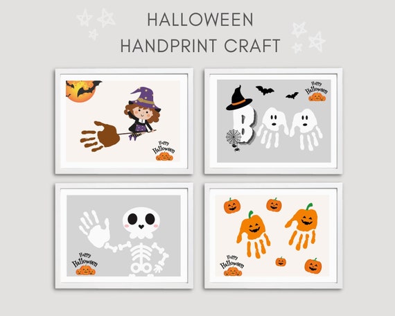 Halloween Handprint, Halloween Craft, Halloween Kids Activity, Handprint Keepsake, Halloween Prints, Halloween DIY decor, Preschool Activity