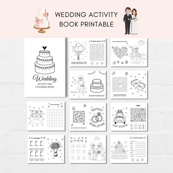 Wedding Activity Pack, Wedding Kids Activity, Wedding Activity Book, Wedding Activities, Wedding activity download, Kids Activity Pack