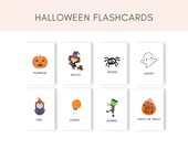 Halloween Flashcards, Halloween Activity, Halloween Printable, Halloween Cards, Spooky vocabulary cards, Montessori, Halloween Preschool