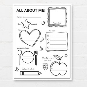 All About Me Poster, All About Me Worksheet, First Day of School, Back to School, Student Survey, Kids All About Me, Student Interview image 1