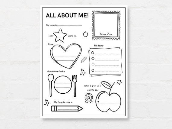 All About Me Poster, All About Me Worksheet, First Day of School, Back to School, Student Survey, Kids All About Me, Student Interview