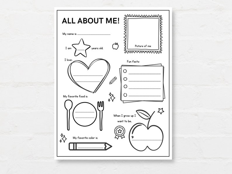 All About Me Poster, All About Me Worksheet, First Day of School, Back to School, Student Survey, Kids All About Me, Student Interview image 1