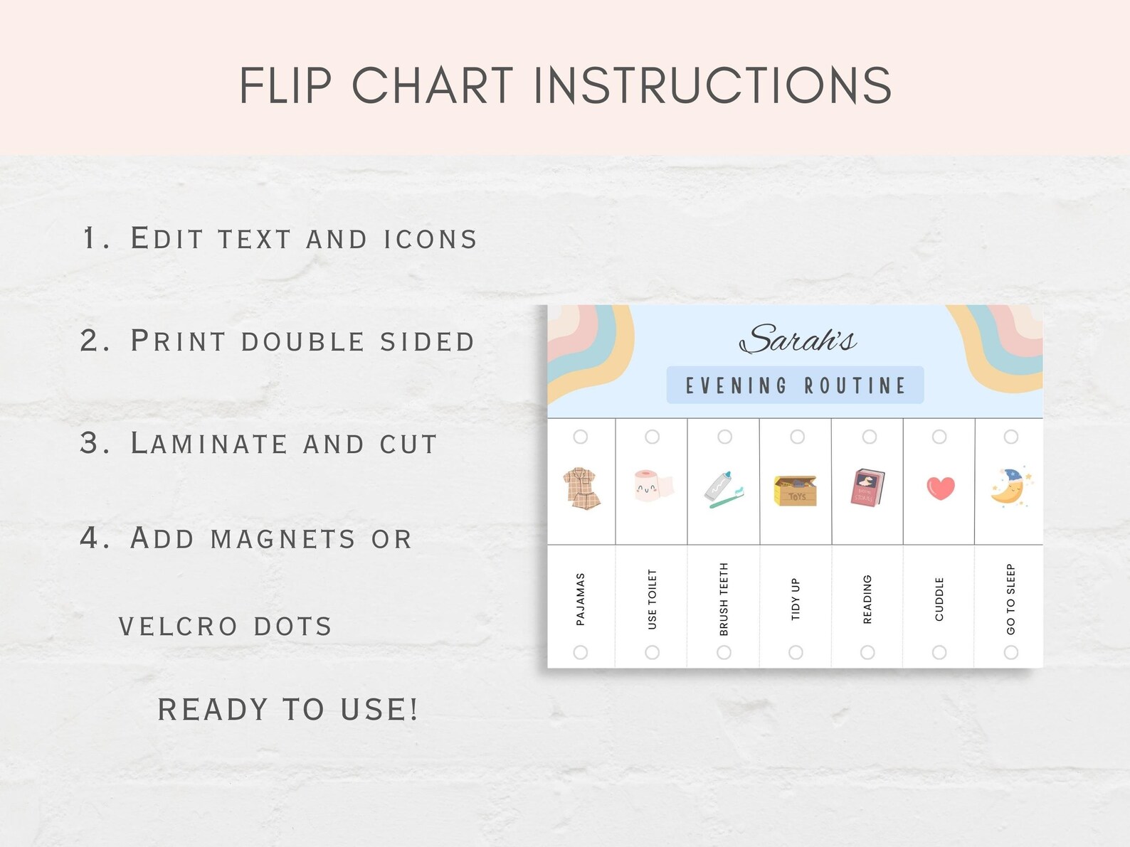 Routine Flip Chart, Morning Routine Chart, Bedtime Routine Chart, Kids ...