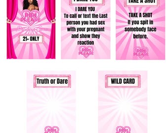 Resha please card game template ( PINK )