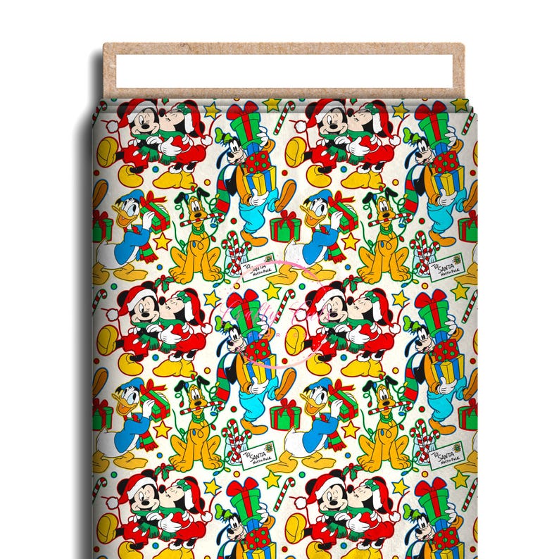 Magical Christmas Friends Character Fabric, Cotton Lycra, Cartoon High ...
