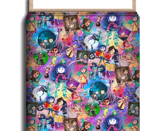 Welcome Character Fabric, Cotton Lycra, Cartoon High Quality Custom Fabric, Animation Fabric, 9x13 Tumbler Cut