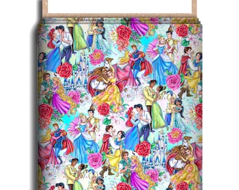 Love Blooms Character Fabric, Cotton Lycra, Princess, High Quality Custom Fabric, Animation Fabric, 9x13 Tumbler Cut