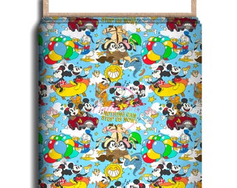 Nothing Can Stop Us Character Fabric, Cotton Lycra, Mickey, Minnie, Custom High Quality Custom Fabric, Animation Fabric, 9x13 Tumbler Cut