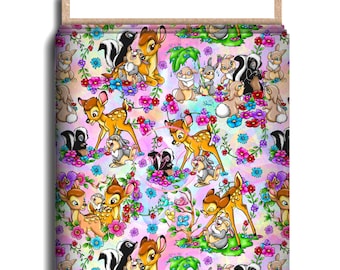 Tela de personajes de Forest Friends, algodón y licra, Bambi, Tambor, tela personalizada de alta calidad, tela de animación, corte de vaso de 9 x 13