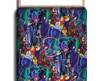 Villains Character Fabric, Cotton Lycra, Villains, High Quality Custom Fabric, Animation Fabric, 9x13 Tumbler Cut