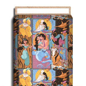 Magical Wishes Character Fabric, Cotton Lycra, Disney Princess Jasmine Cartoon High Quality Fabric, Animation Fabric, 9x13 Tumbler Cut