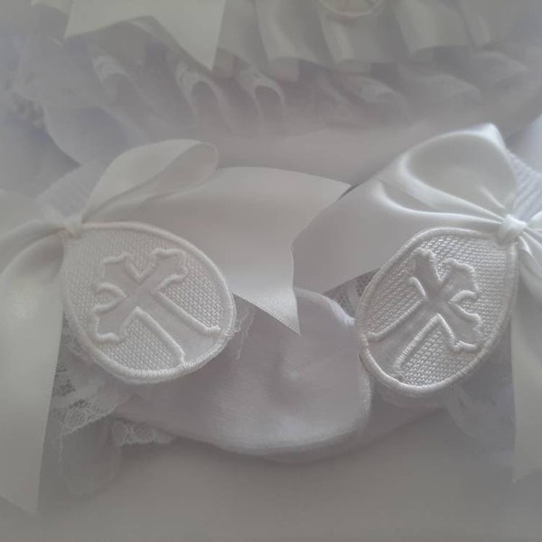 Baptism frilly socks christening socks white frill socks