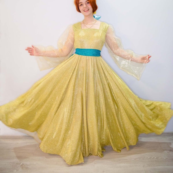 Anastasia Romanova cosplay costume Yellow dress