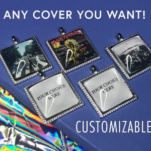 Custom Album Cover Earrings Pins or Necklace | Personalize Customizable Music Gift | Pop Punk Emo Country KPOP Hip Hop| Artist Band Song Art
