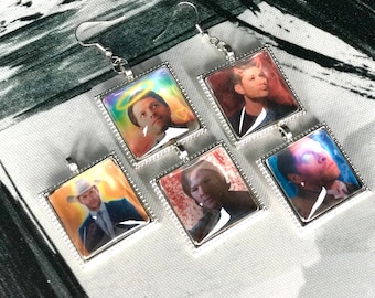 Supernatural Character Earrings, Necklace, or Pin | Dean and Sam Winchester, Castiel | Fandom Gift