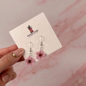 Cherry Blossom Crochet Earrings
