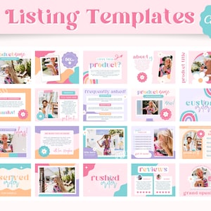 Trendy Etsy Shop Kit | Etsy Banner Template | Editable Etsy Store Listings | Colorful Shop Canva Template | Banner Template | Fun Shop Kit image 4