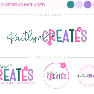 Colorful Logo Design | Girly Logo Kit | Premade Fun Logo | Modern ...