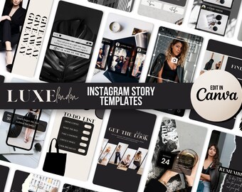 Black & White Instagram Story Vorlagen Canva | Influencer Instagram Branding | Social Media Template | Coach Instagram Feed Engagement