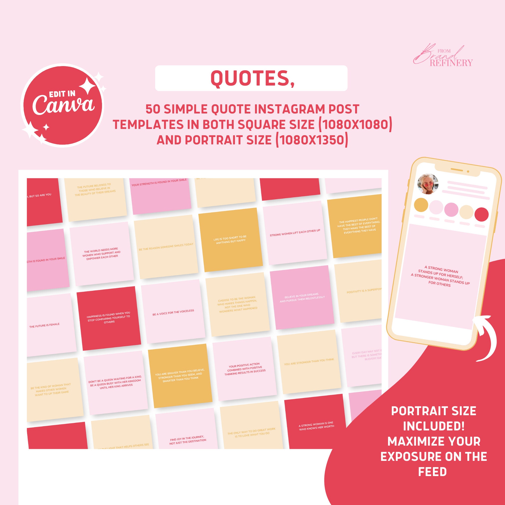 Mega Instagram Canva Template Bundle, Retro Social Media Pack, IG ...